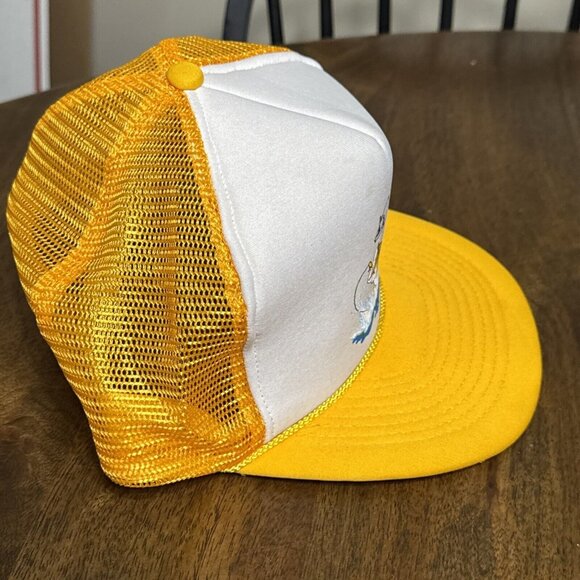 Vintage Bass Fishing Hat Snapback Trucker Cap Mens USA‎ 80s Retro Dad Yellow - Picture 4 of 10